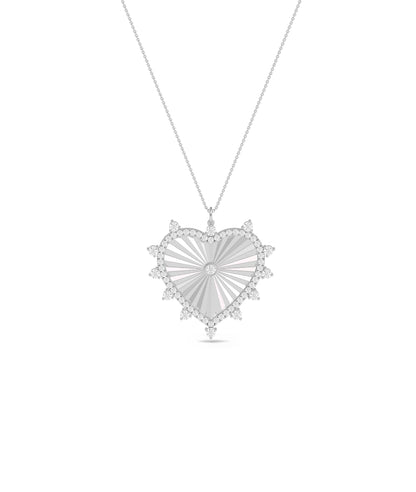 Diamond Heart Medallion Charm - Everyday Jewelry