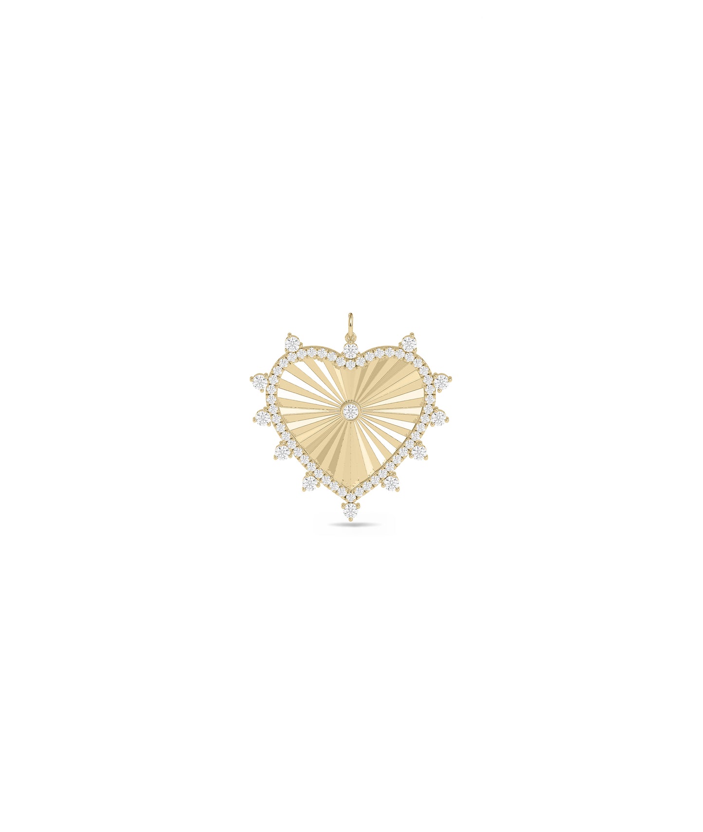 Diamond Heart Medallion Charm - Everyday Jewelry