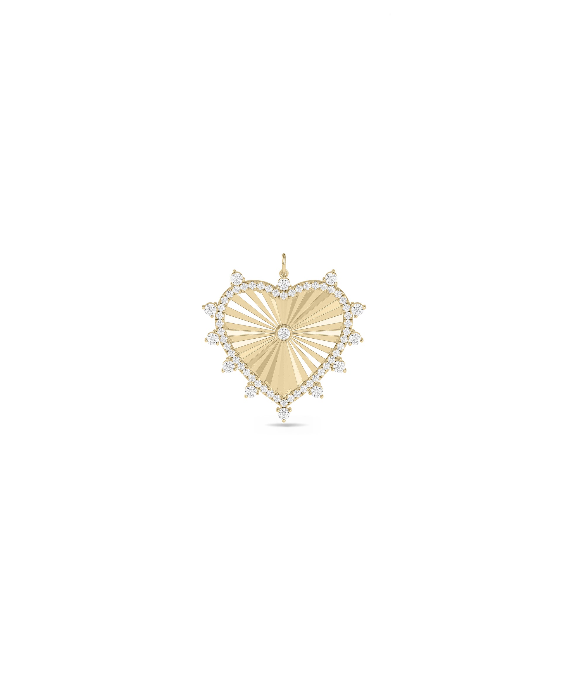 Diamond Heart Medallion Charm - Everyday Jewelry