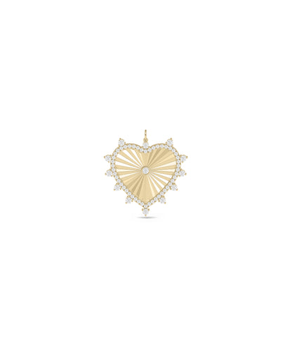 Diamond Heart Medallion Charm - Everyday Jewelry