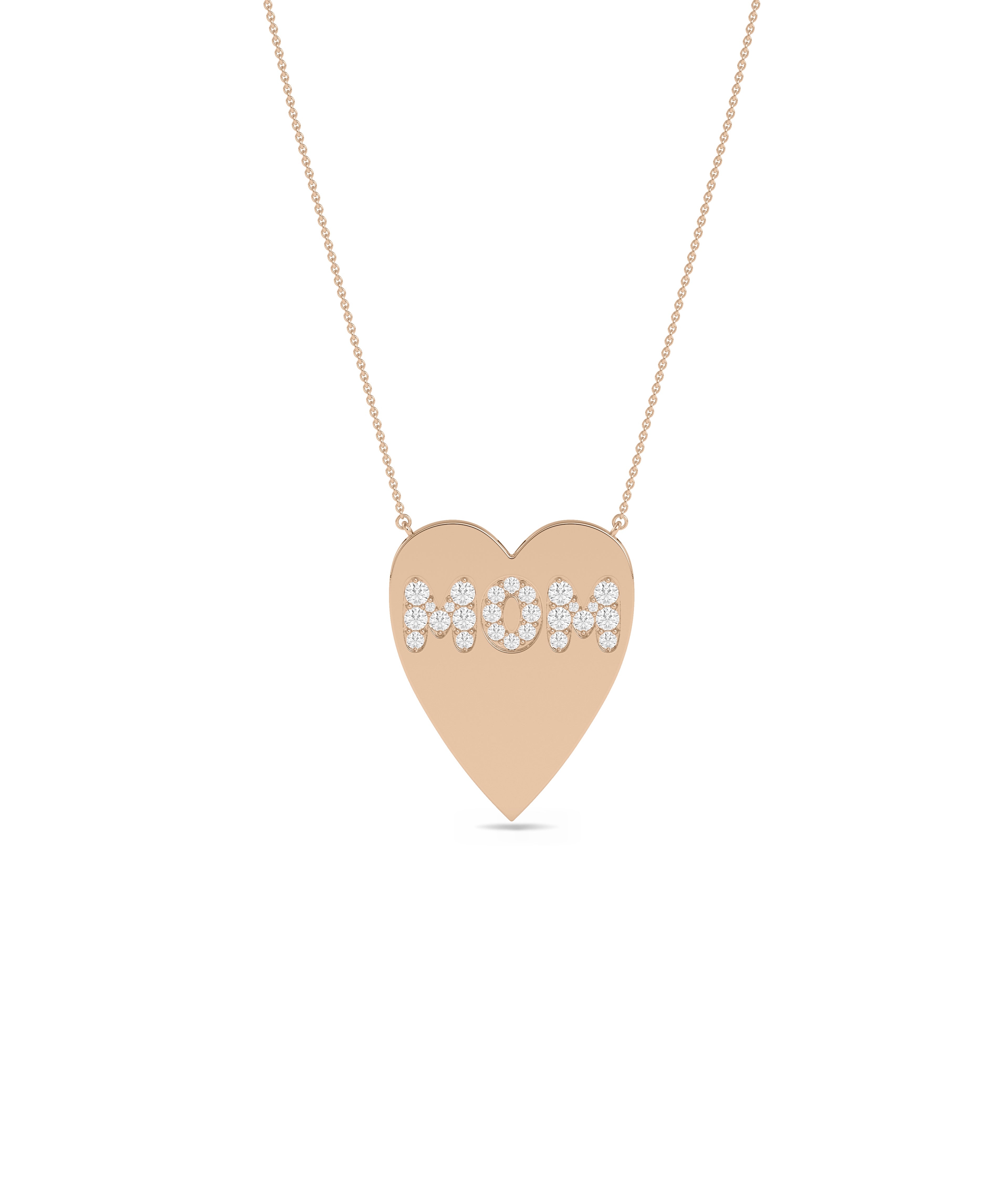 Custom Diamond Initials Heart Necklace - Everyday Jewelry