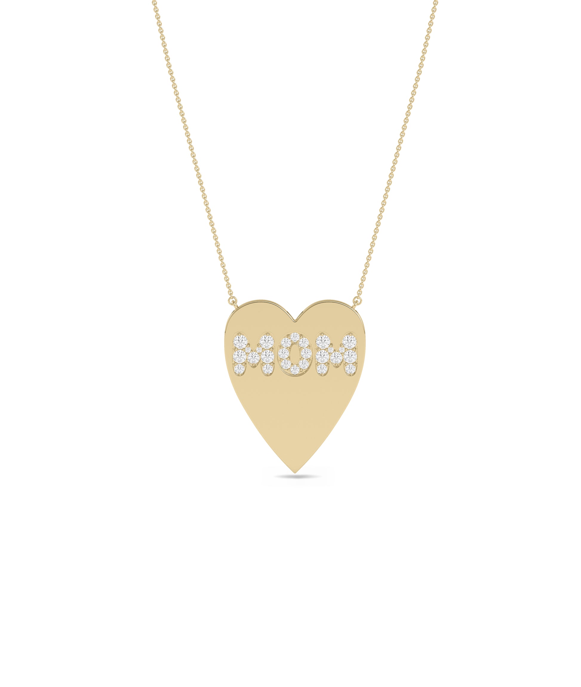 Custom Diamond Initials Heart Necklace - Everyday Jewelry