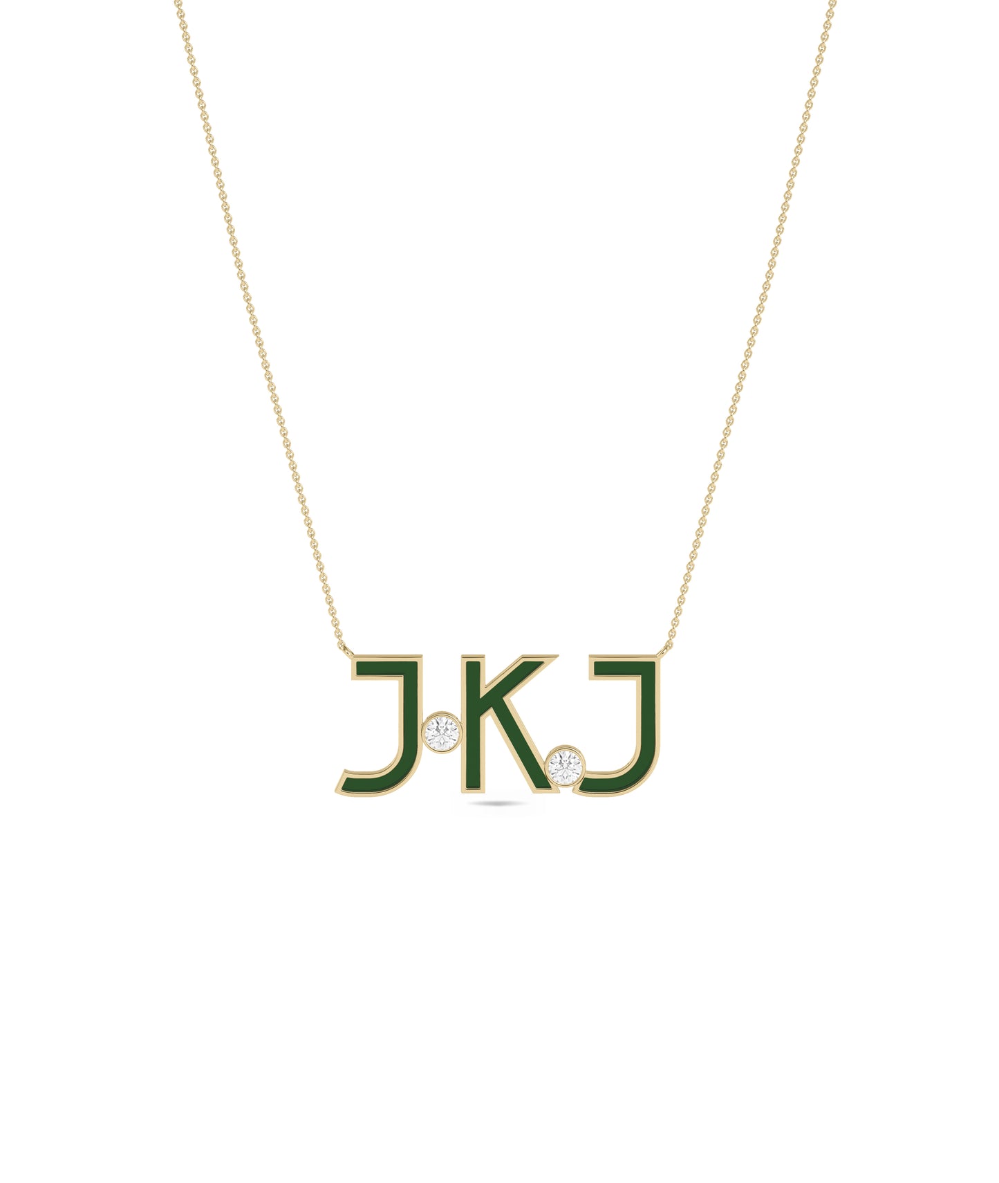 Custom Enamel Initials Necklace - Everyday Jewelry