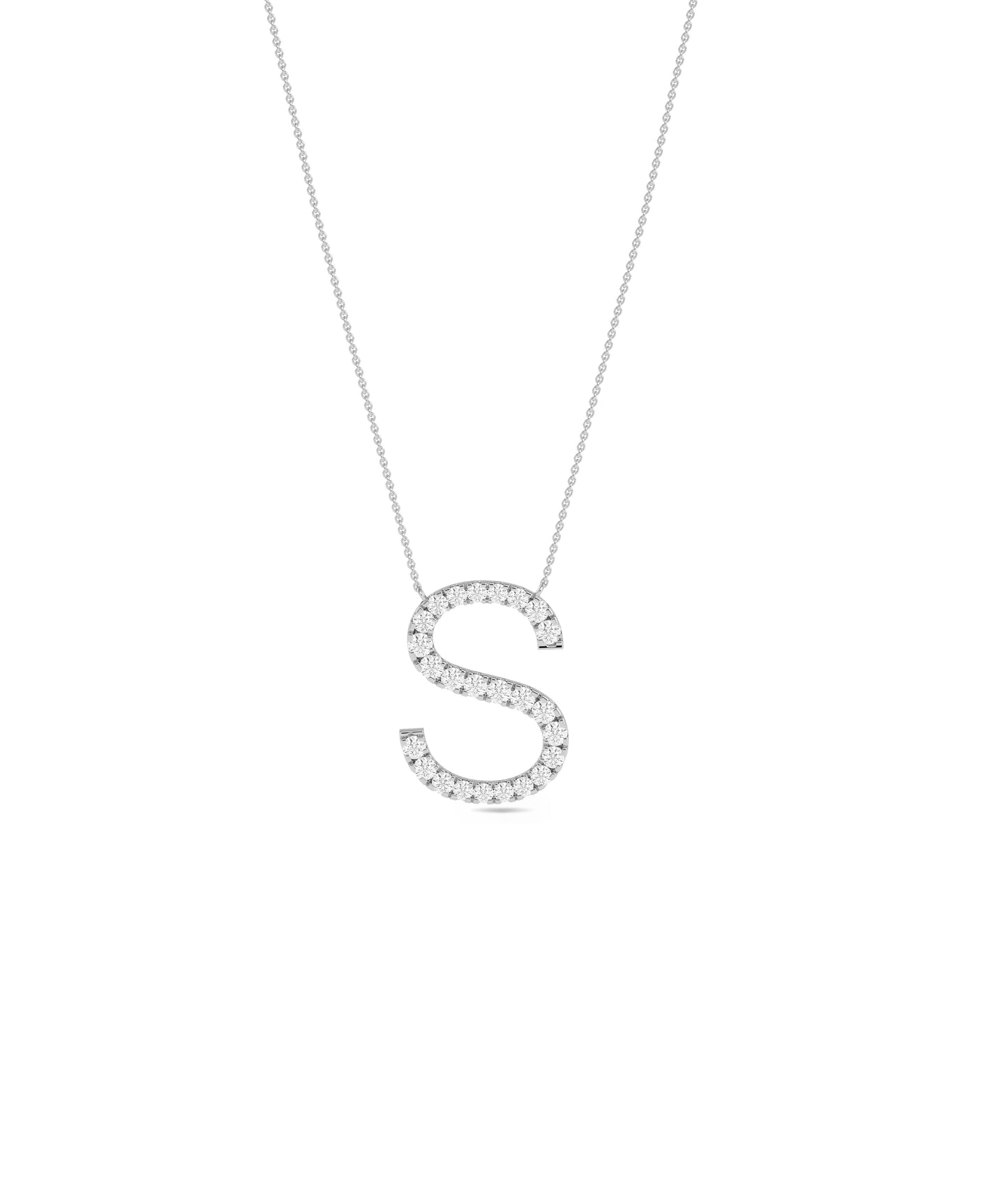 Custom Diamond Letter Initial Necklace - Everyday Jewelry