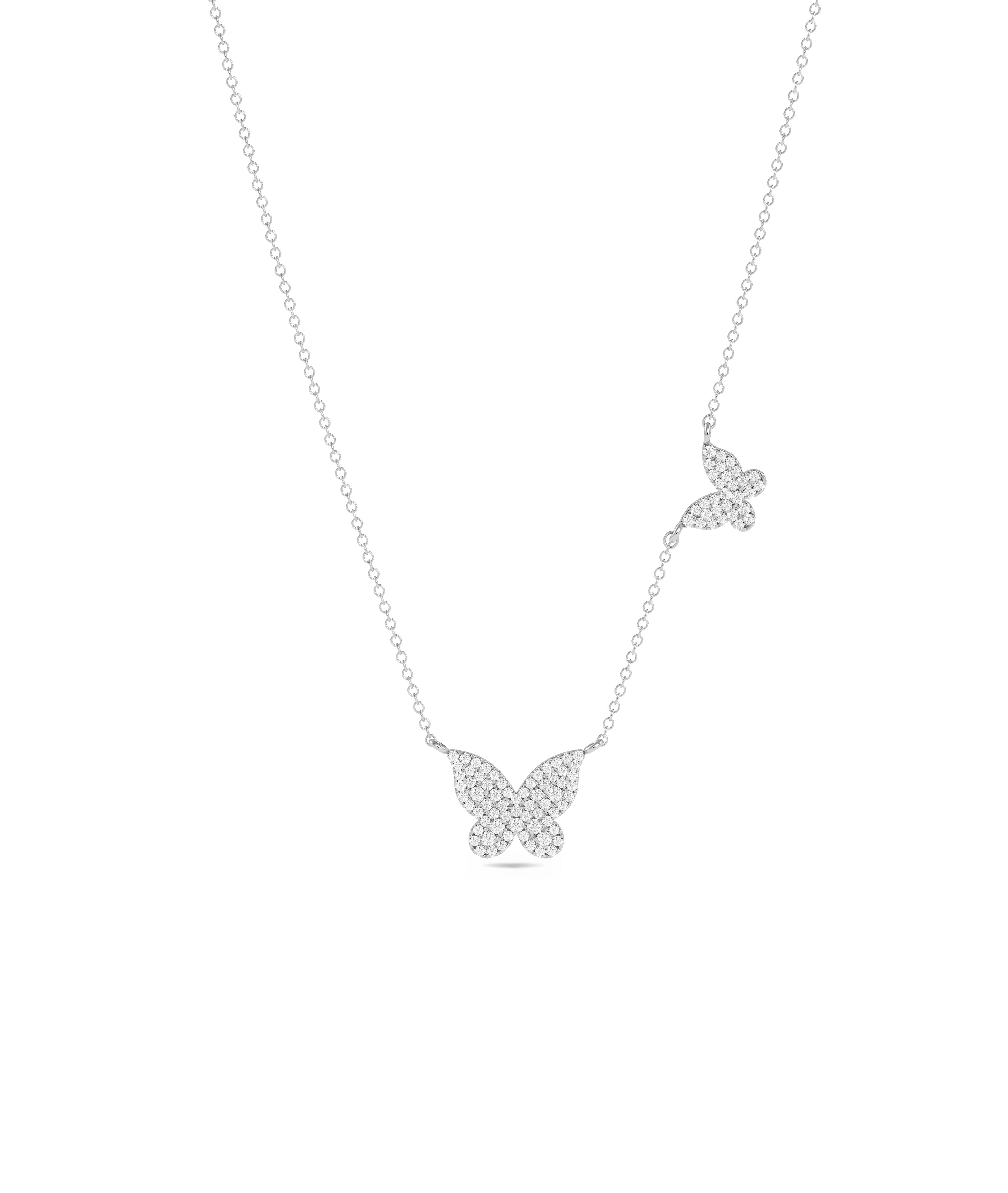 Diamond Pave Butterfly Necklace - Everyday Jewelry