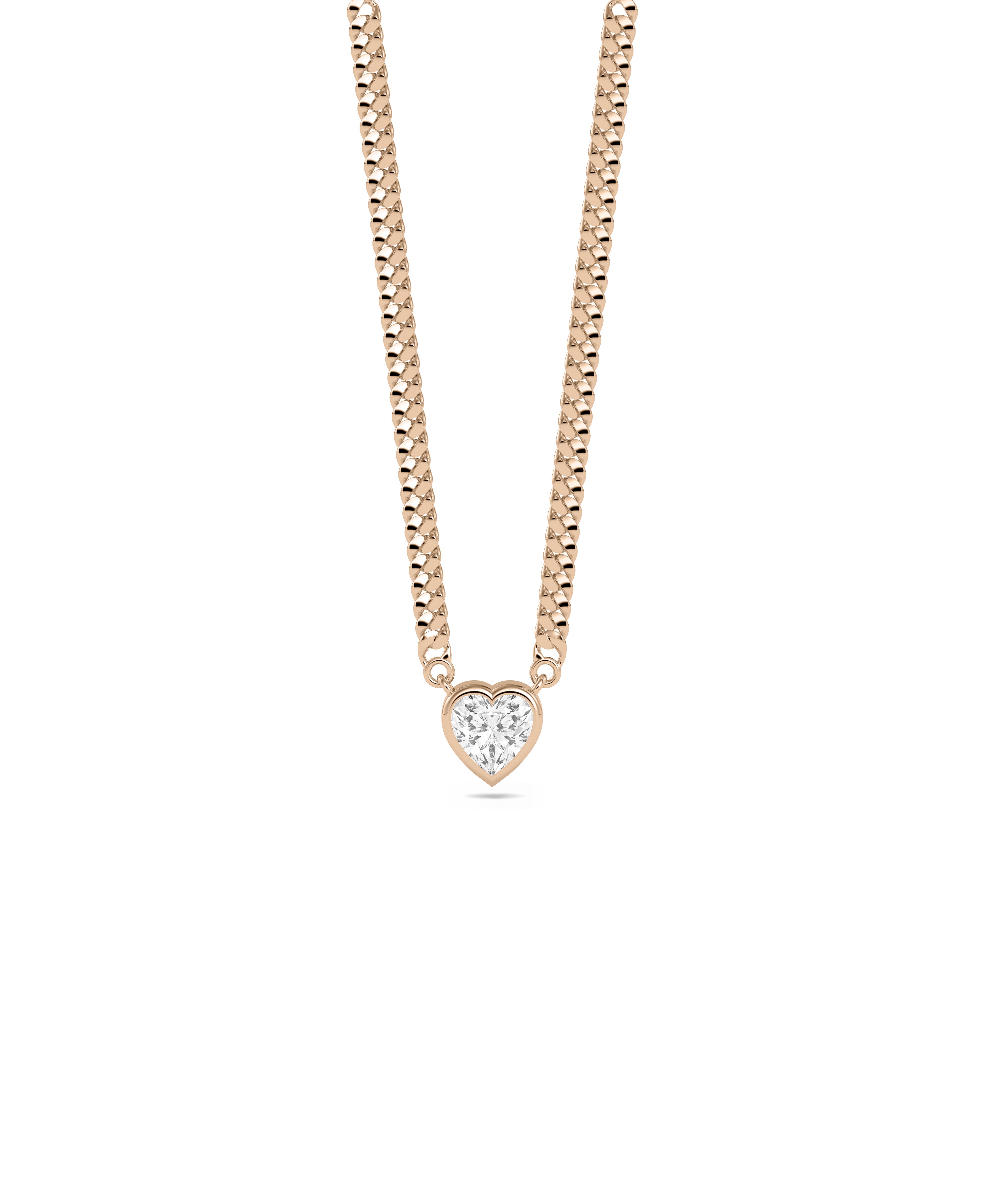 Curb Link Necklace with Solitaire - Everyday Jewelry