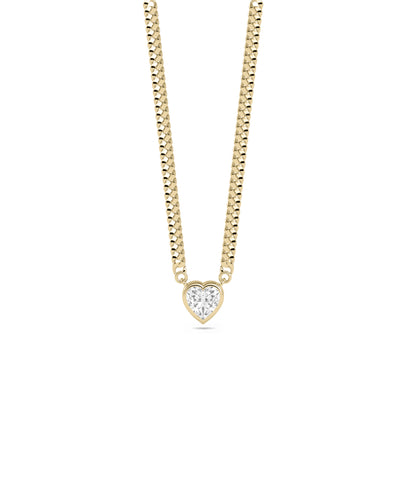 Curb Link Necklace with Solitaire - Everyday Jewelry