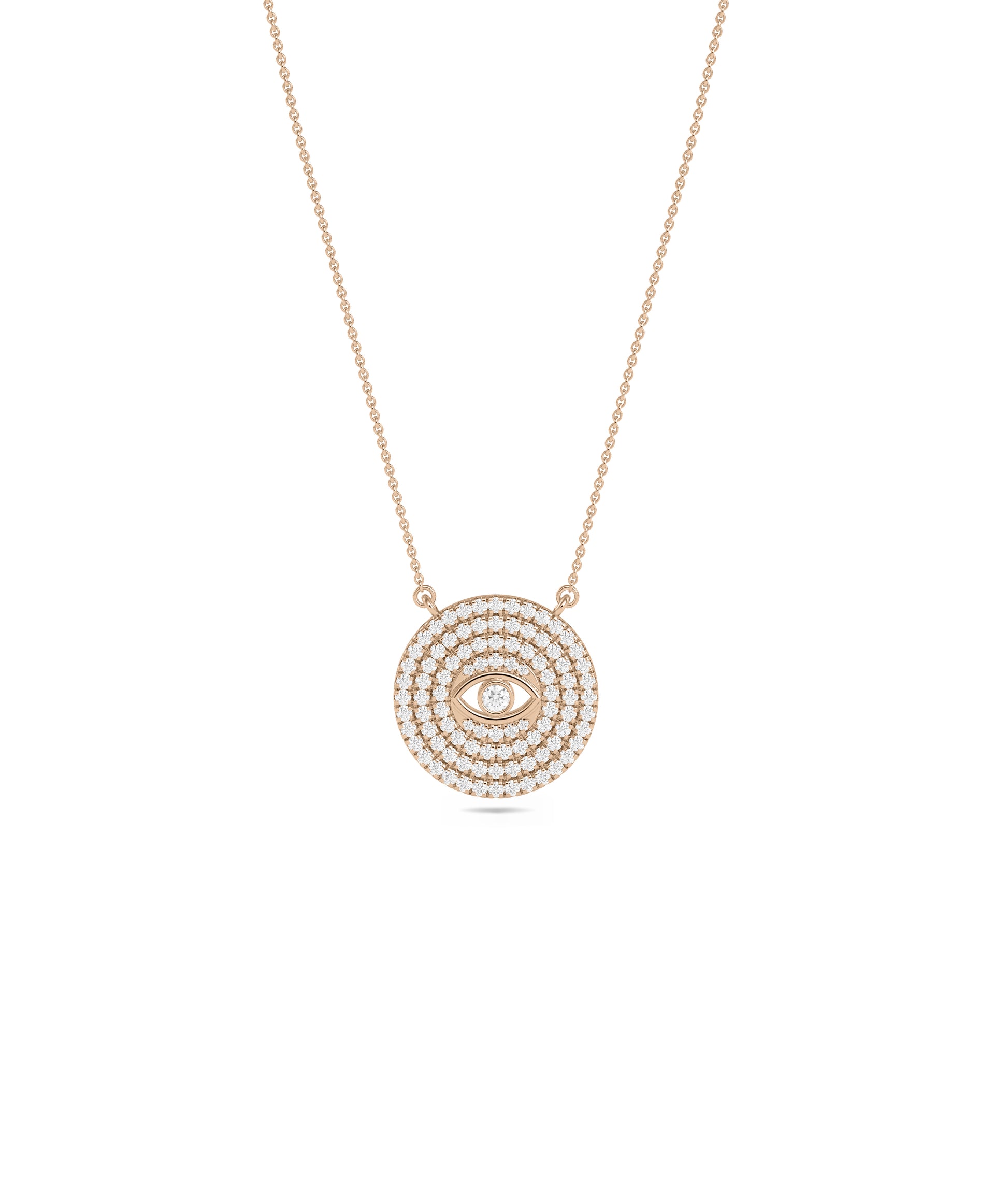 Diamond Pave Evil Eye Necklace - Everyday Jewelry