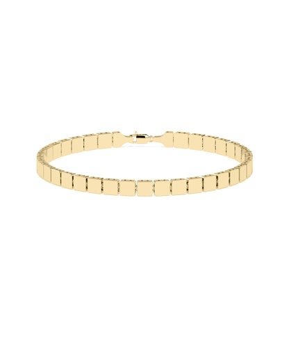 "Cushion Flat Gold Bracelet - Diamond Bangle Bracelet 