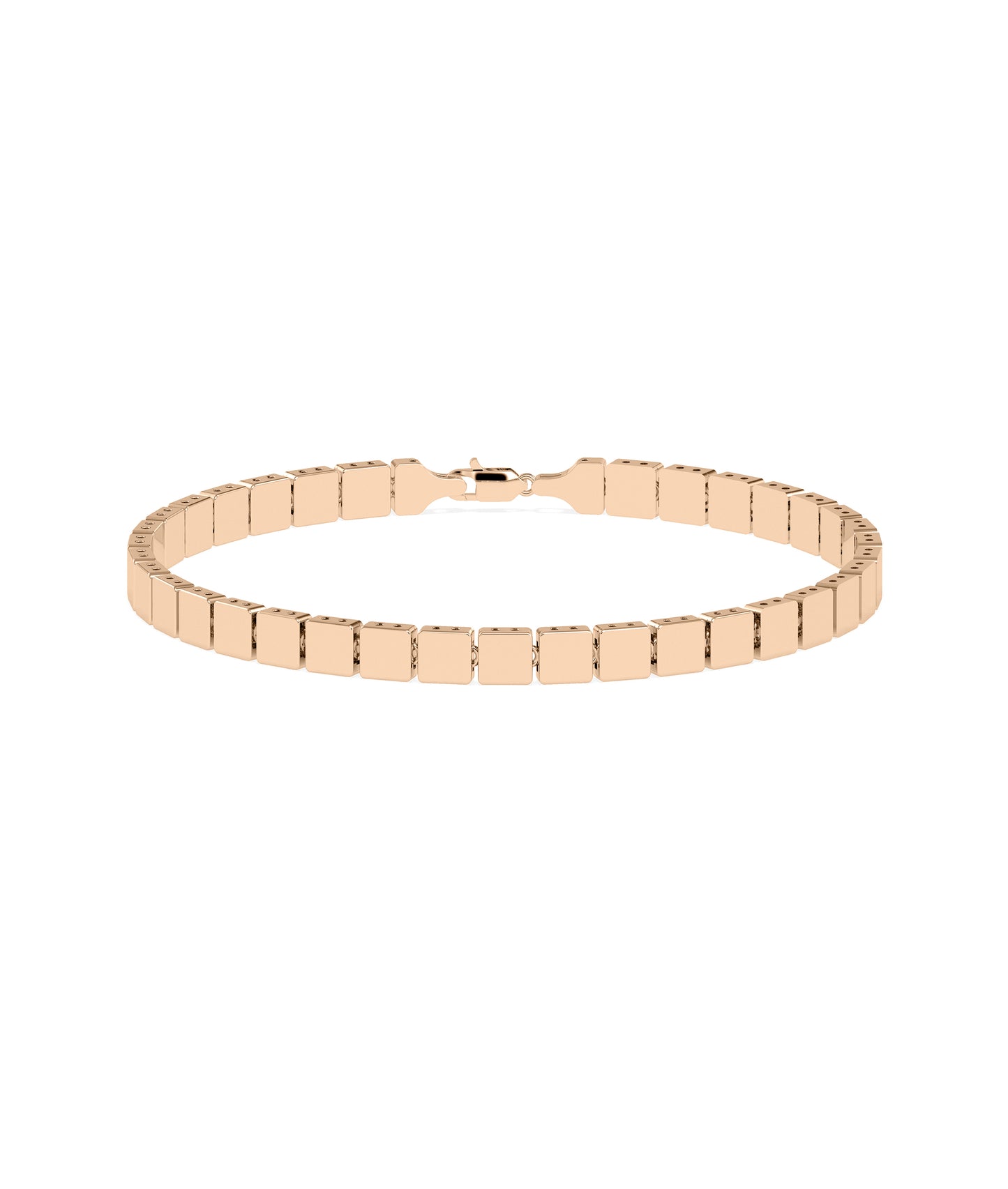 "Cushion Flat Gold Bracelet - Diamond Bangle Bracelet 