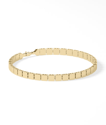 "Cushion Flat Gold Bracelet - Diamond Bangle Bracelet 