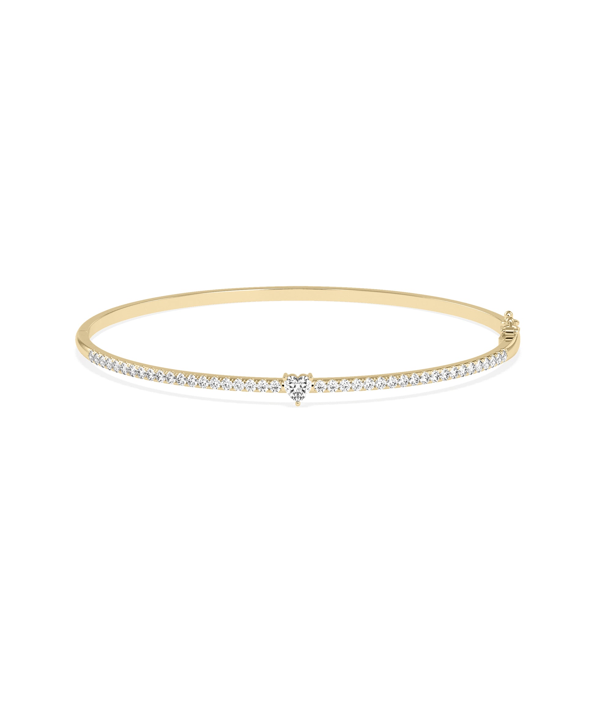 "Straight Line Diamond Bangle with Solitaire - Elegant Diamond Bangle for Timeless Style"