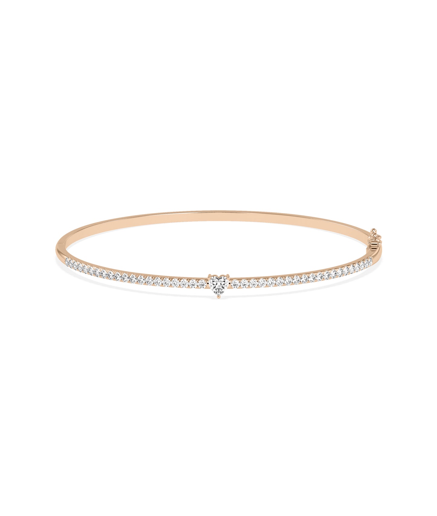 Straight Line Diamond Bangle with Solitaire