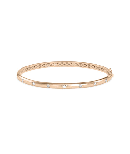 Diamond Curved Bangle - Exquisite Gold and Diamond Design