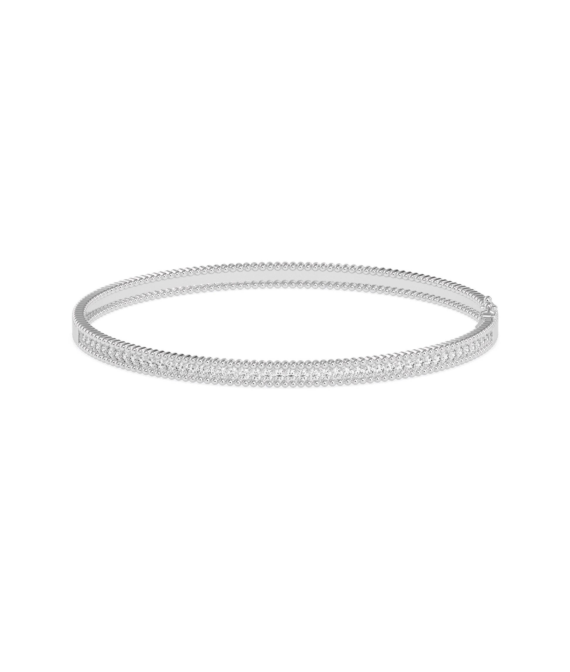 Diamond Beaded Channel Design Bangle- everyday jewelry