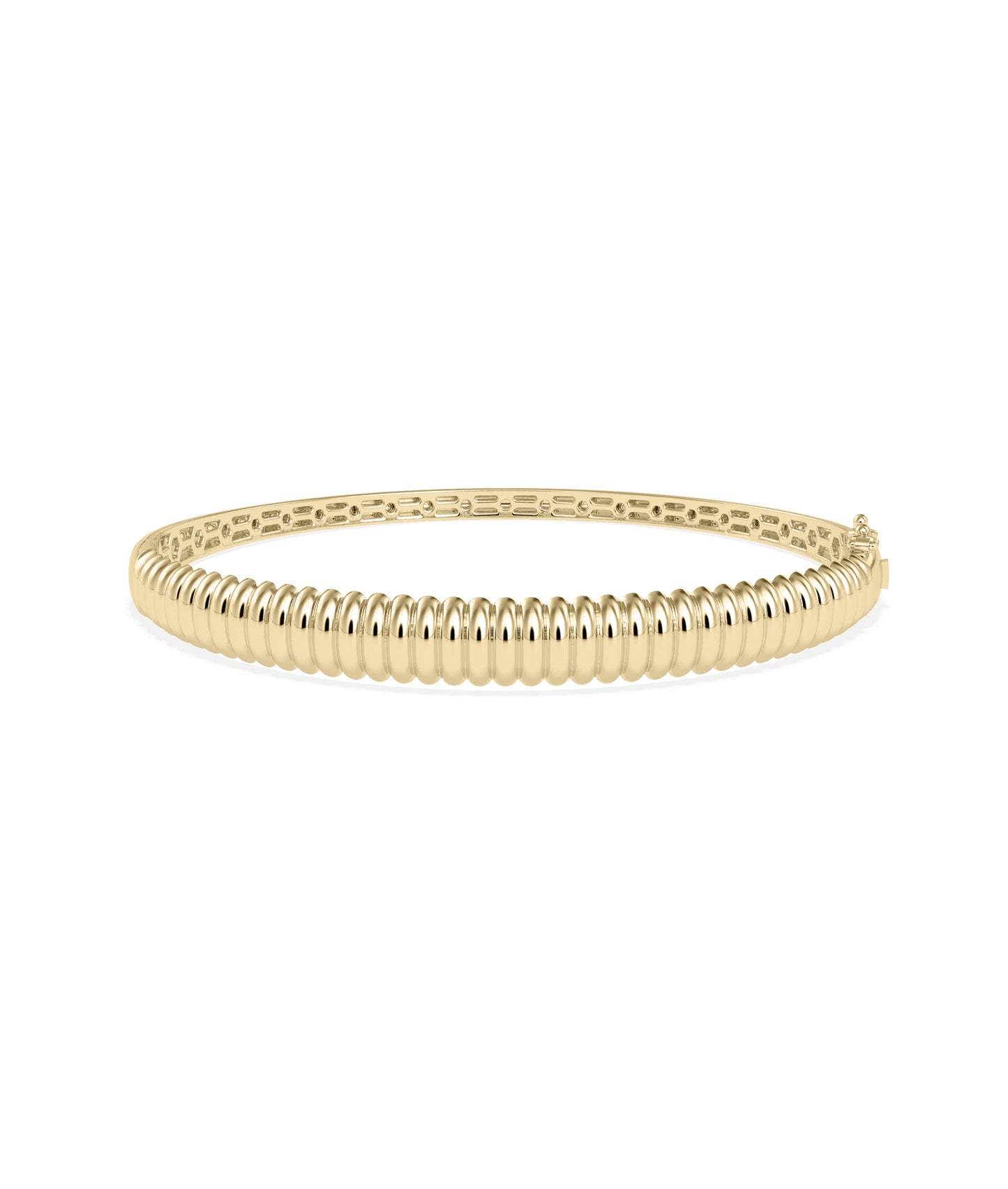 Groove Dome Gold Bangle- Gold and diamond bangle