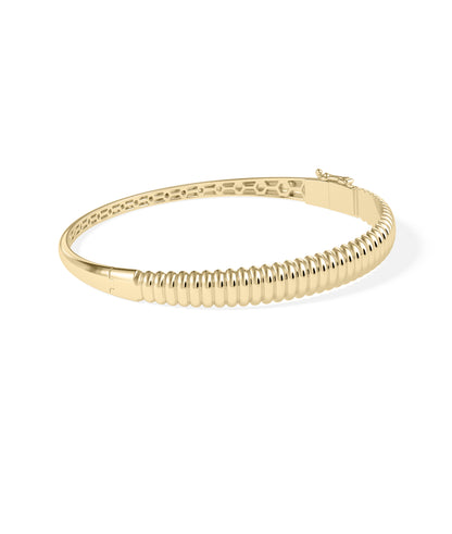 Groove Dome Gold Bangle- Gold and diamond bangles