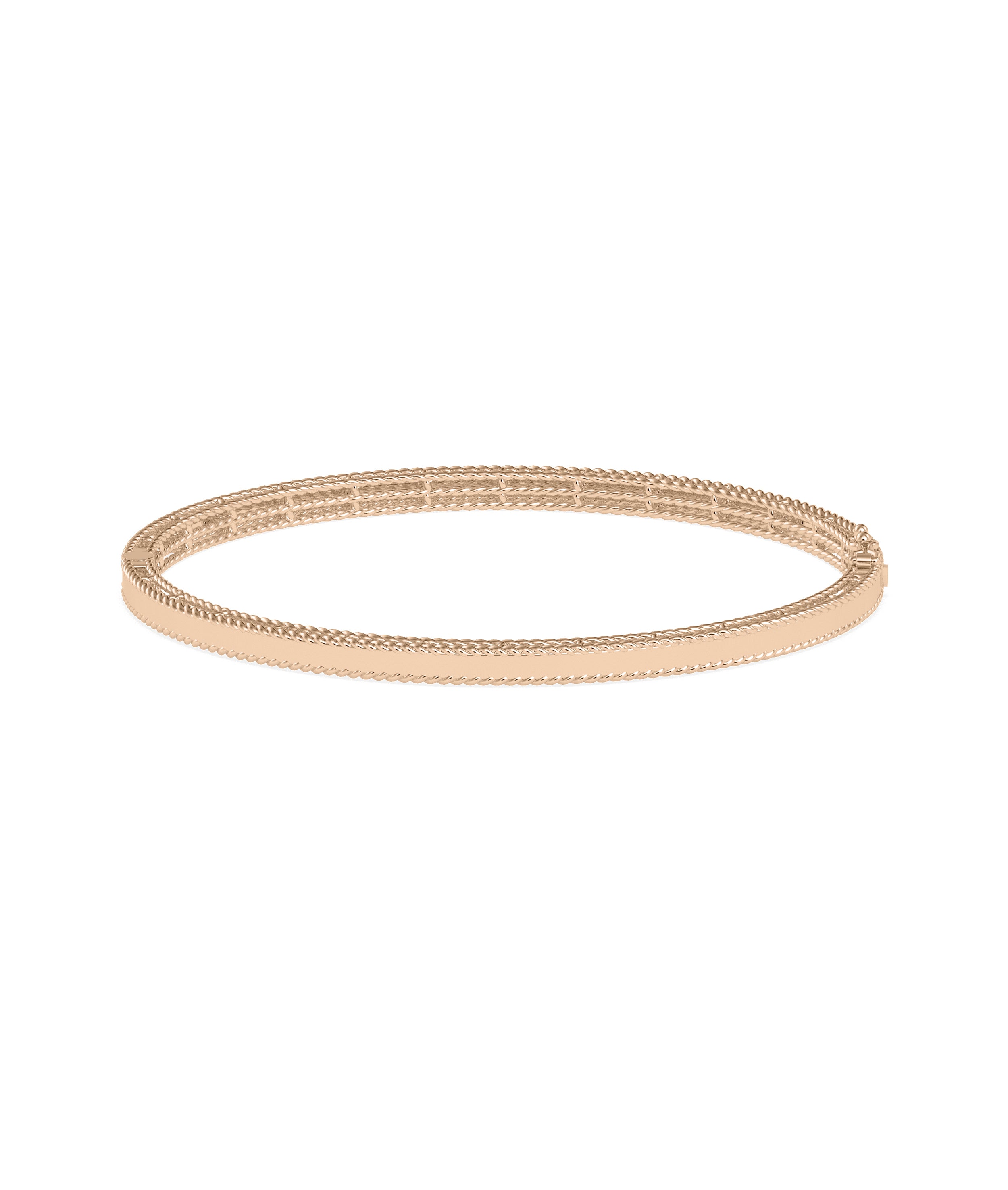 Flat Gold Bangle with Rope Edges | Gold and Diamond Bangles