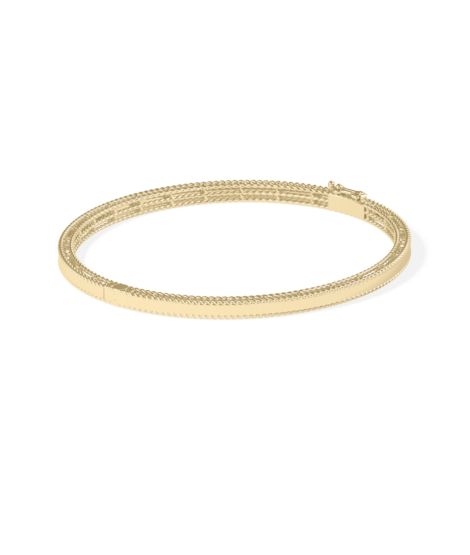 Flat Gold Bangle with Rope Edges | Gold and Diamond Bangles