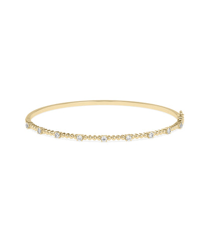 Diamond Station Beaded Bangle | Diamond Bangle Bracelet