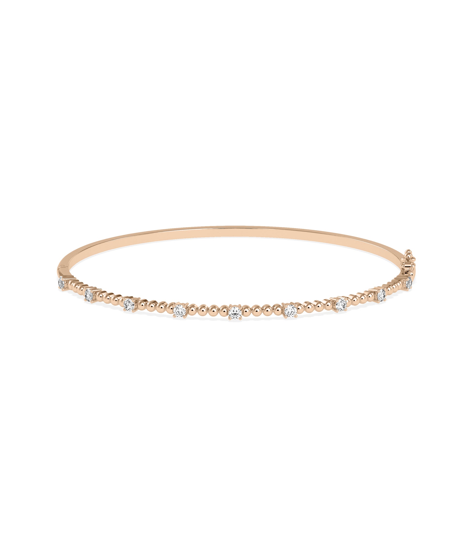 Diamond Station Beaded Bangle | Diamond Bangle Bracelet