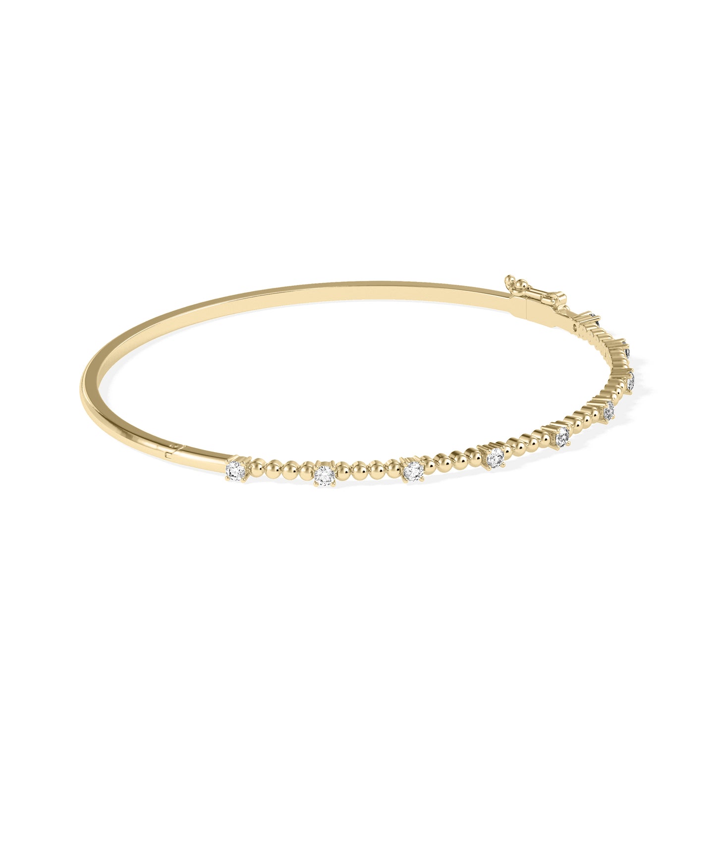 Diamond Station Beaded Bangle | Diamond Bangle Bracelet