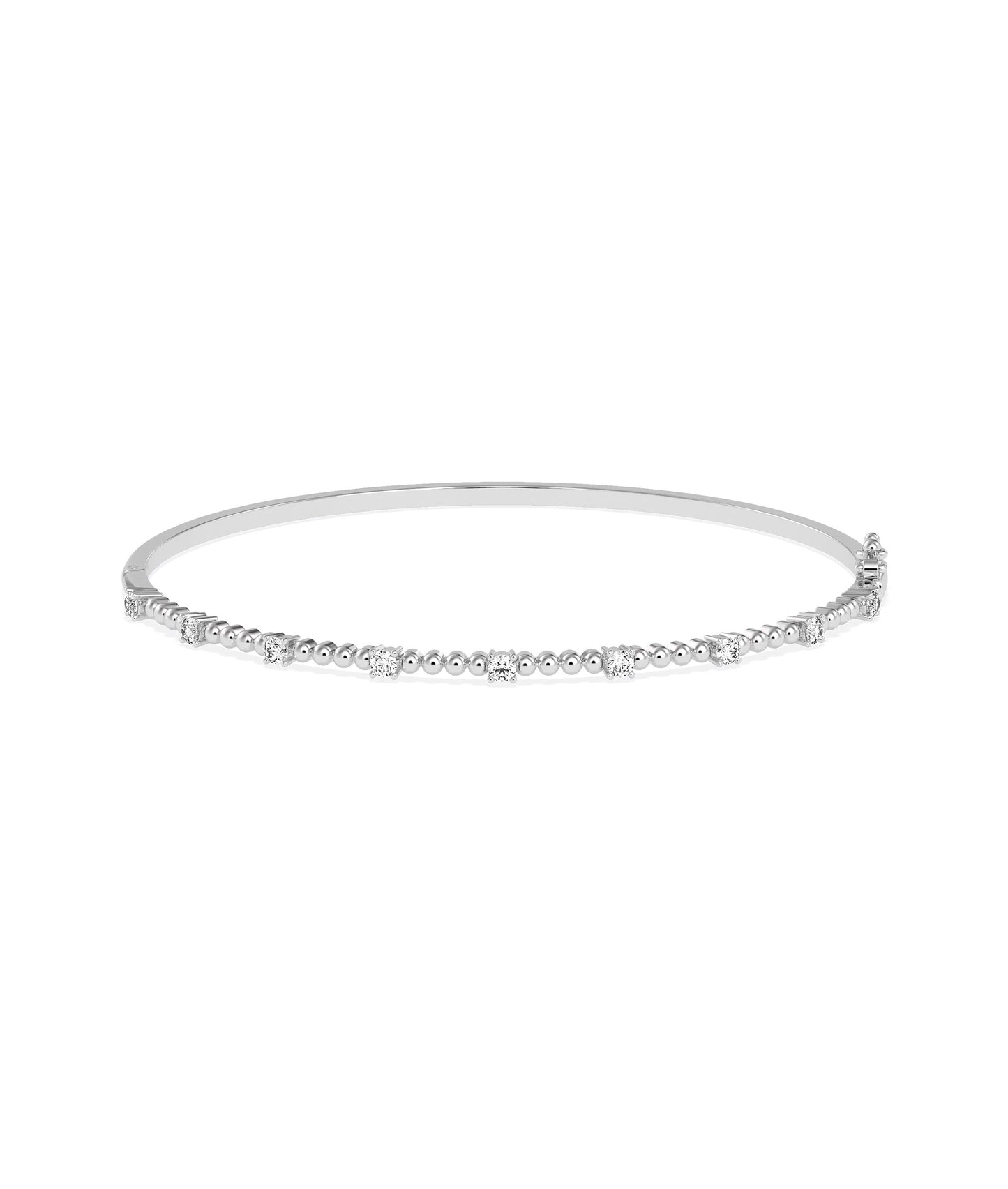 Diamond Station Beaded Bangle | Diamond Bangle Bracelet