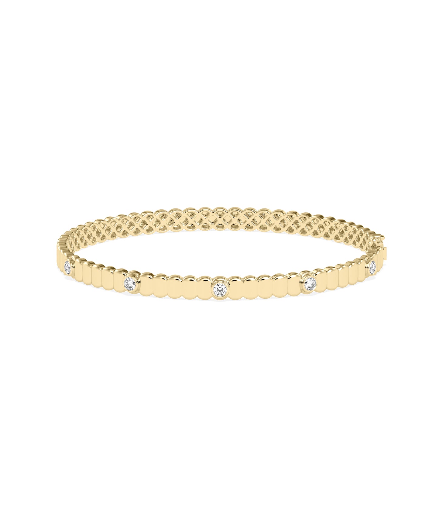 Grooved Diamond Bangle | Diamond Bangle