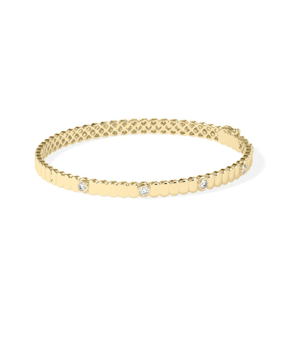 Grooved Diamond Bangle | Diamond Bangle