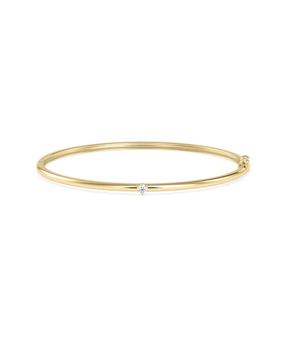 Diamond Petite Solitaire Bangle | Diamond Bangle