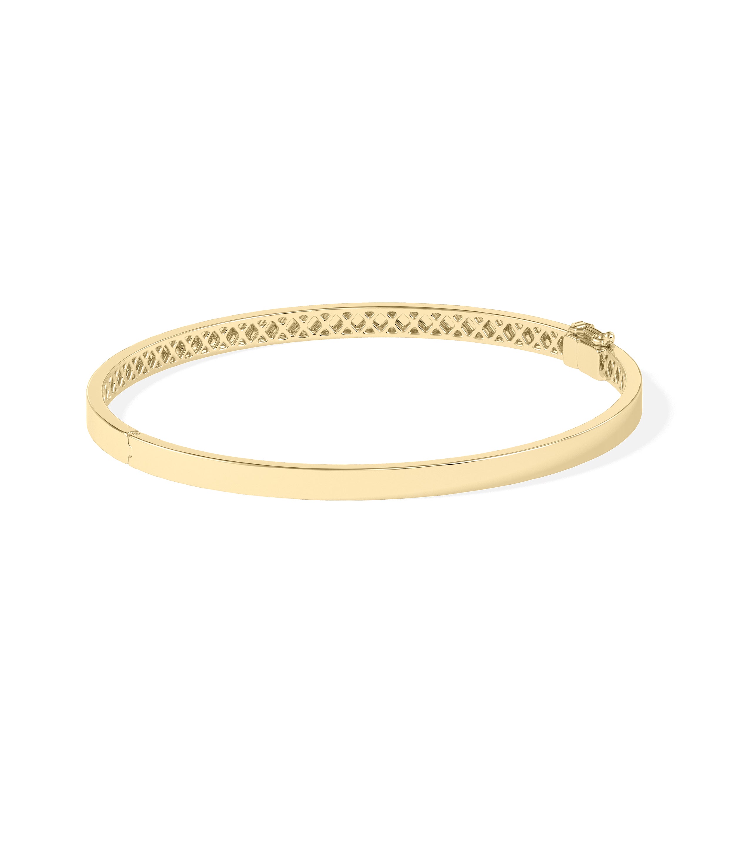 Flat Gold Bangle - Elegant Everyday Jewelry