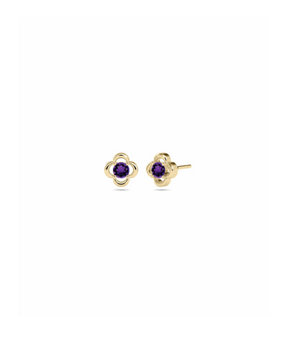 Birthstone Clover Stud Earring