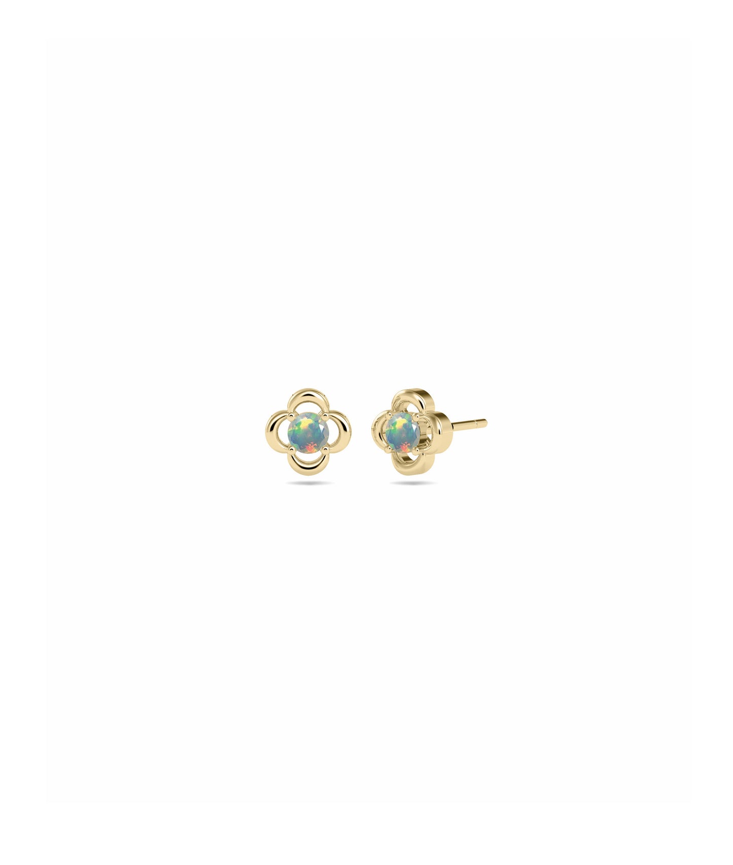 Birthstone Clover Stud Earring