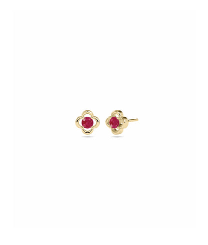 Birthstone Clover Stud Earring