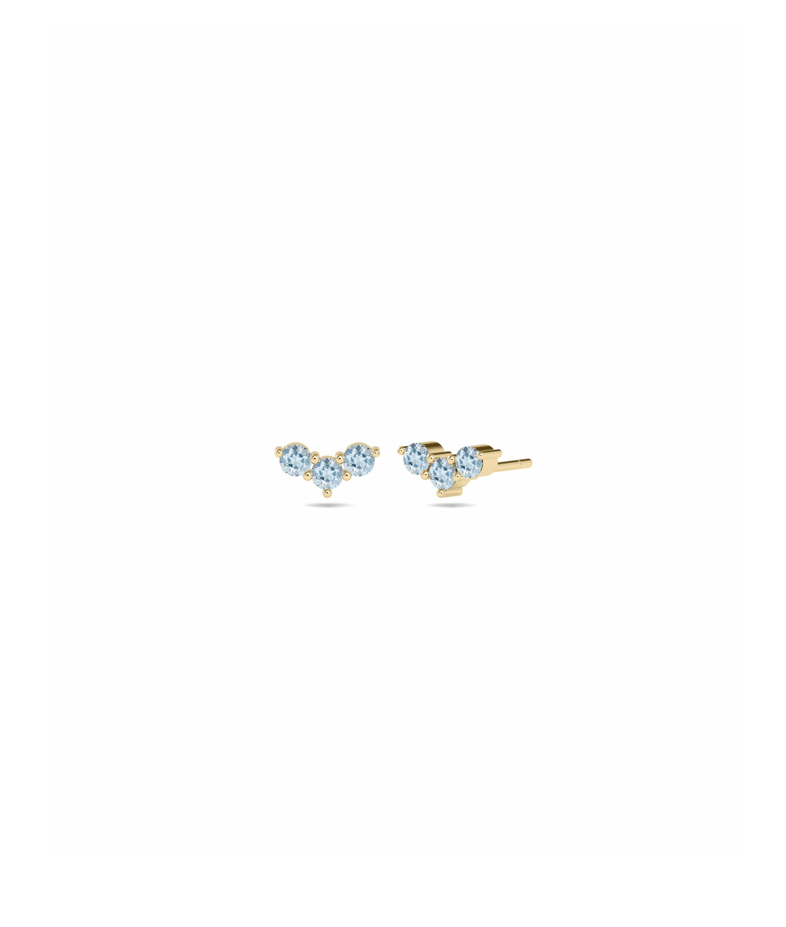 Birthstone Chevron Stud Earring