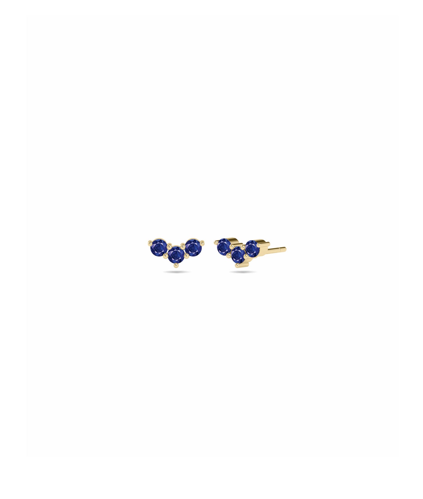 Birthstone Chevron Stud Earring