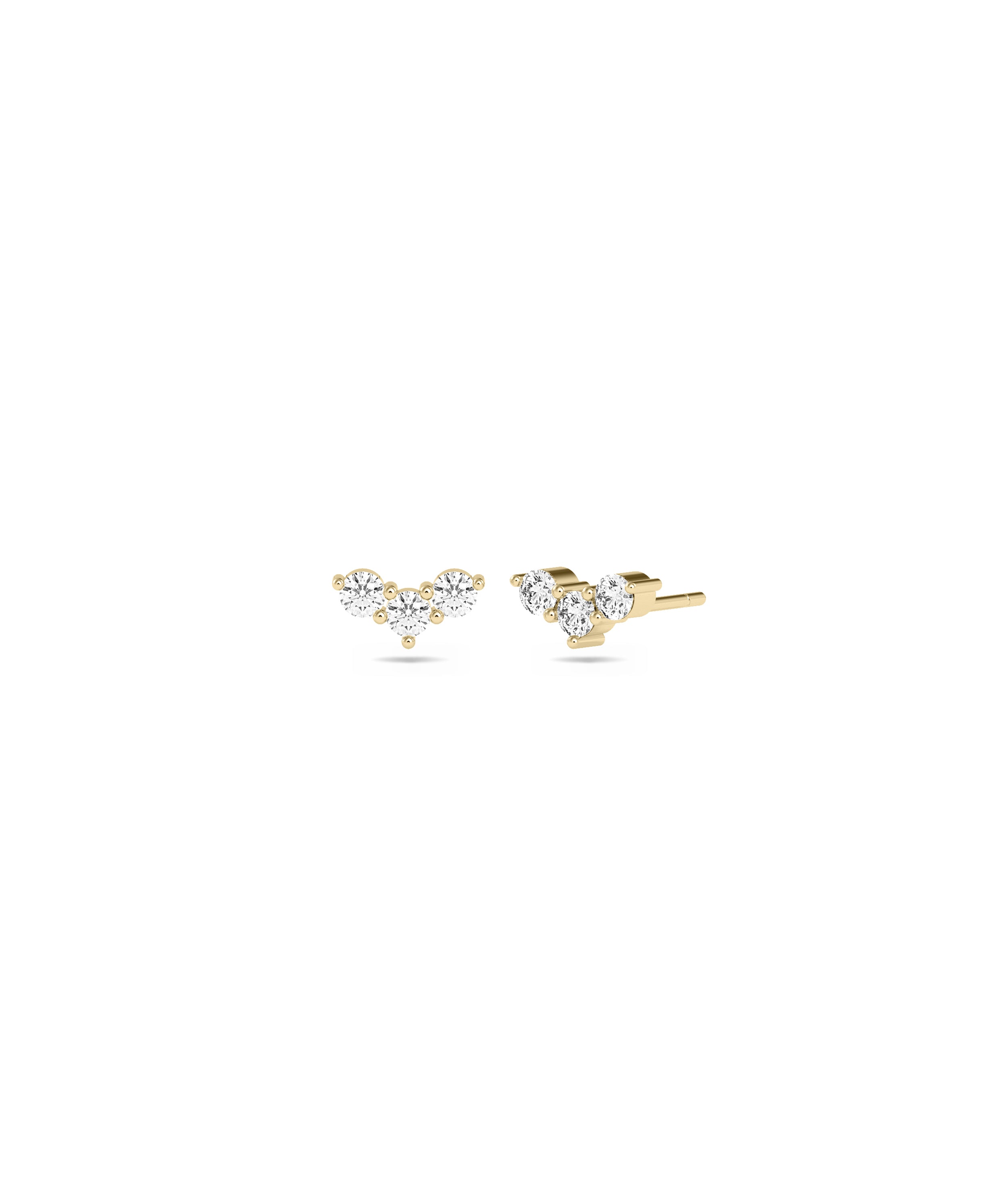 Birthstone Chevron Stud Earring | Diamond Earrings