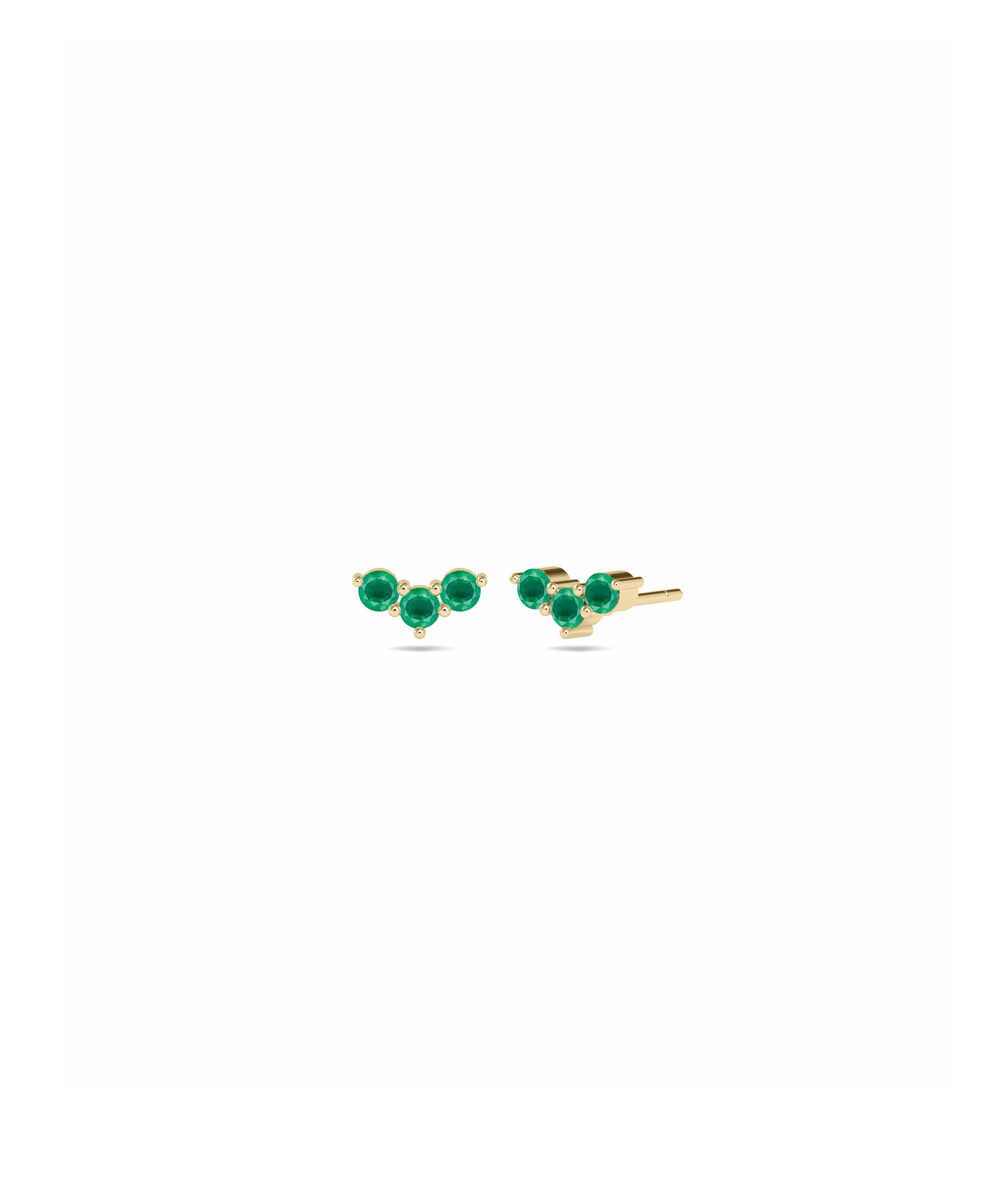 Birthstone Chevron Stud Earring | Diamond Earrings