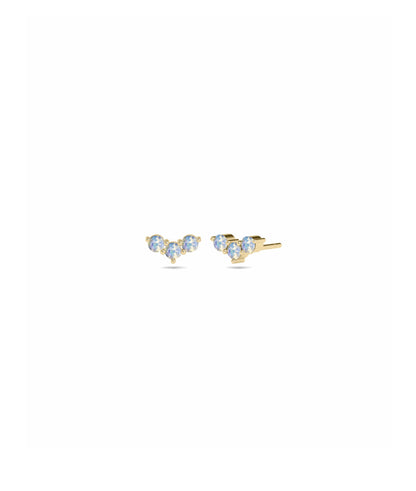 Birthstone Chevron Stud Earring