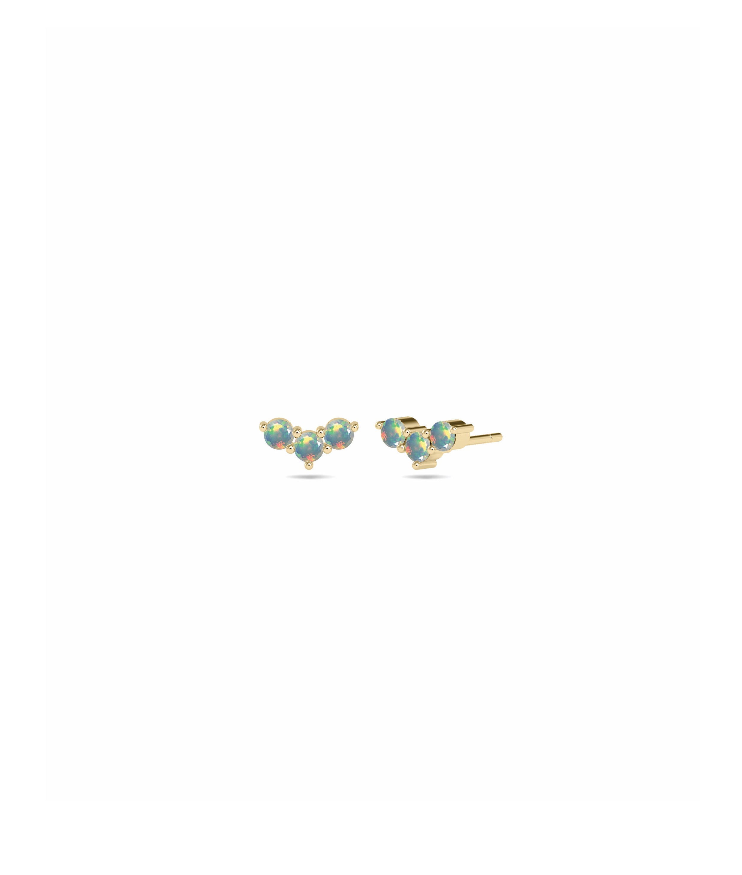 Birthstone Chevron Stud Earring