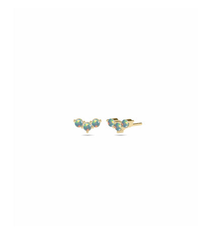 Birthstone Chevron Stud Earring