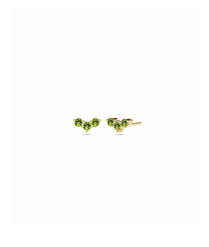 Birthstone Chevron Stud Earring