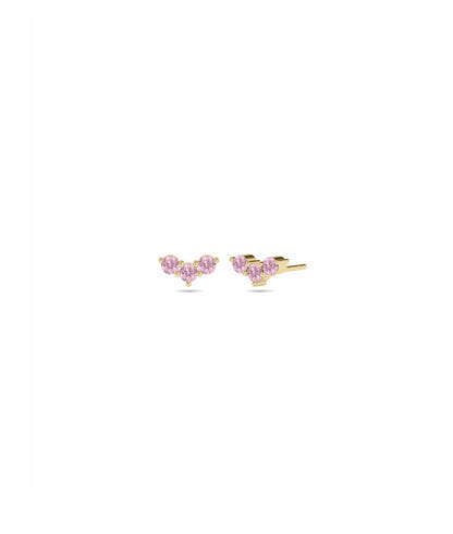 Birthstone Chevron Stud Earring