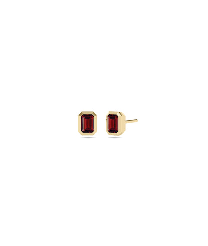 Birthstone Bezel Stud Earring