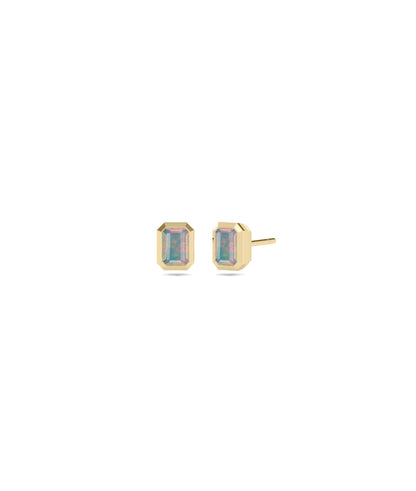 Birthstone Bezel Stud Earring | Diamond Earrings 