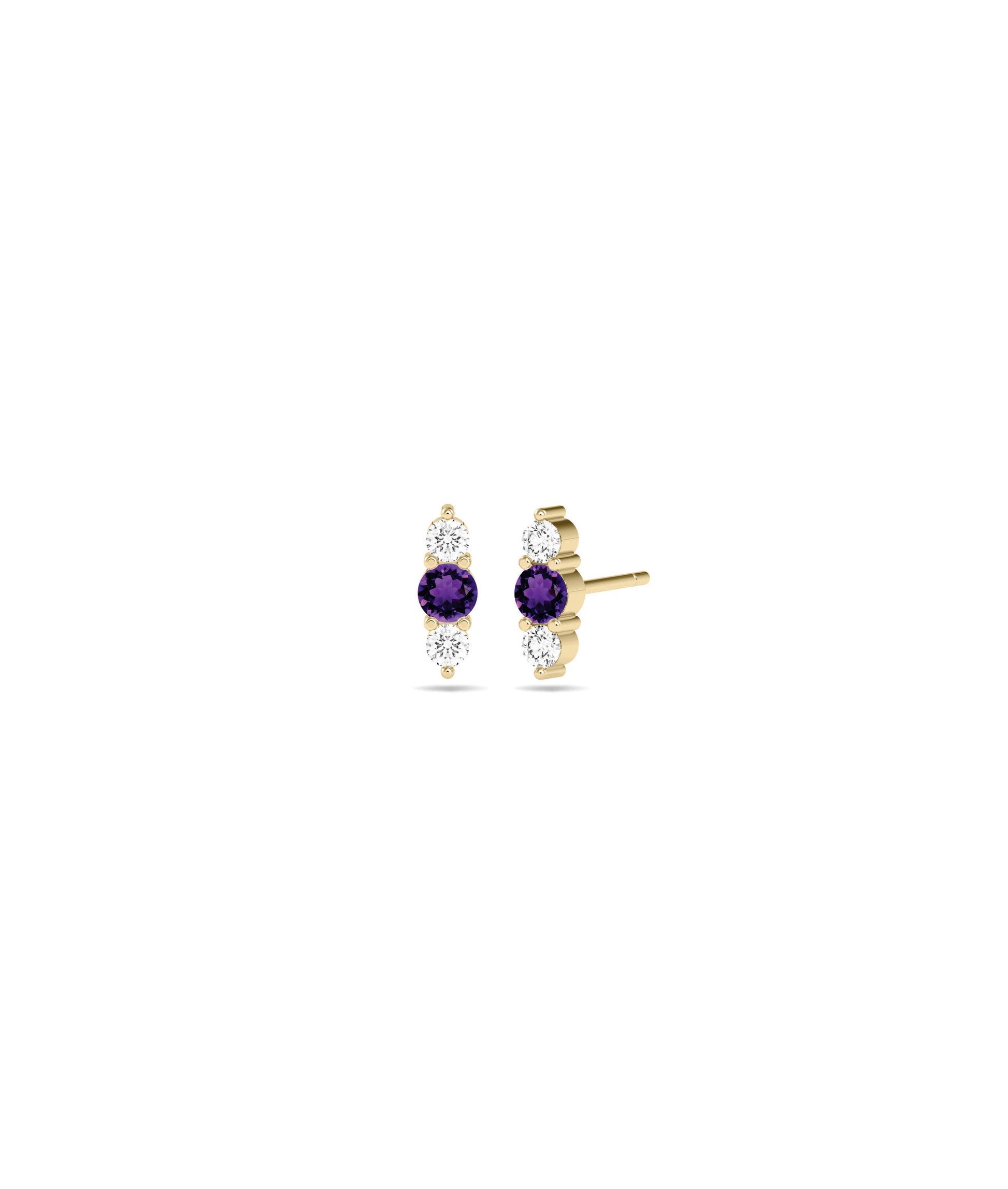 Birthstone and Diamond Stud Earring | Diamond Earrings 