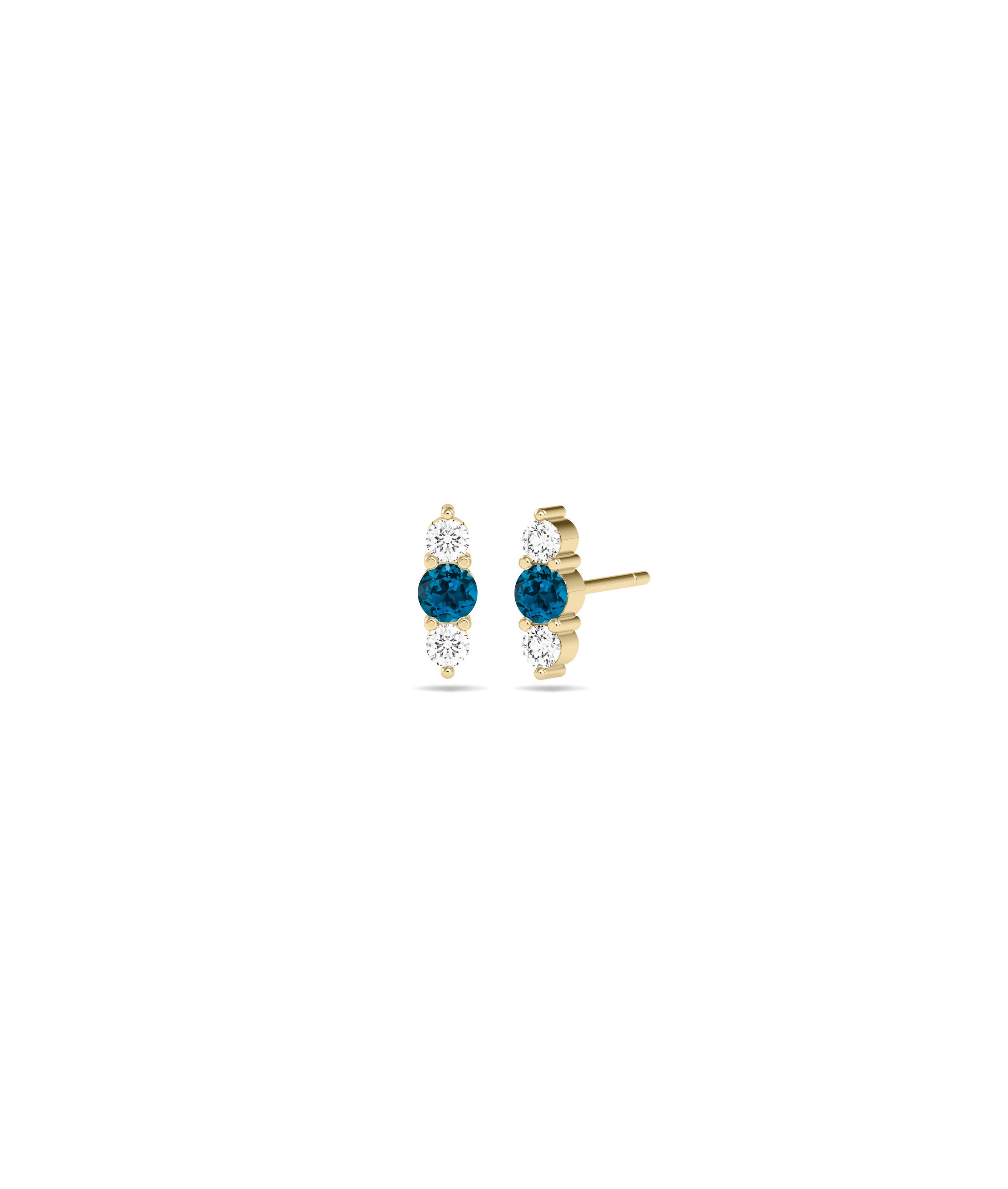 Birthstone and Diamond Stud Earring | Diamond Earrings 