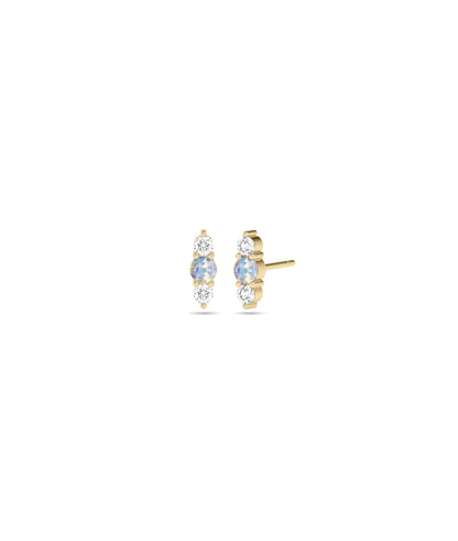 Birthstone and Diamond Stud Earring | Diamond Earrings 