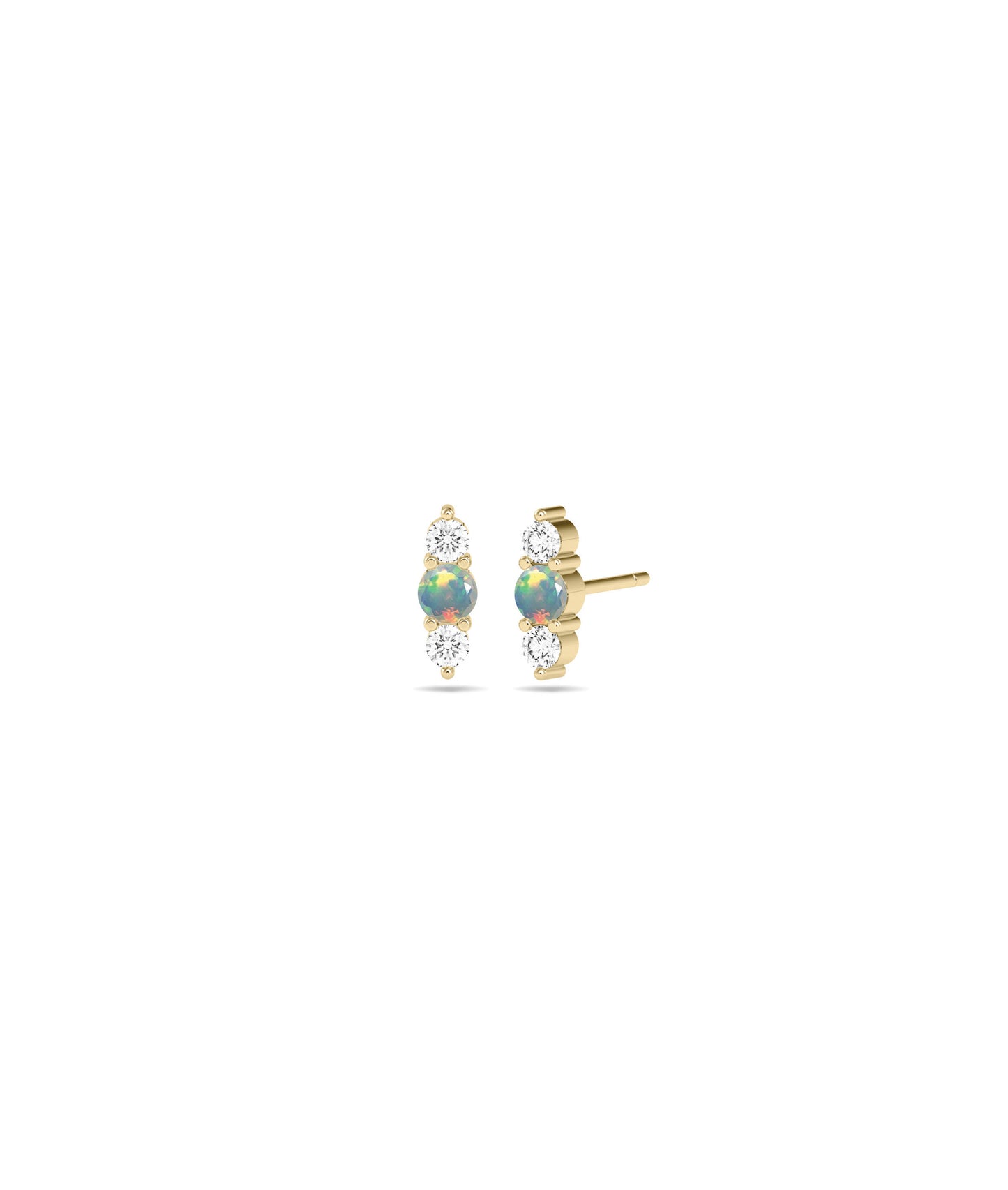 Birthstone and Diamond Stud Earring | Diamond Earrings 