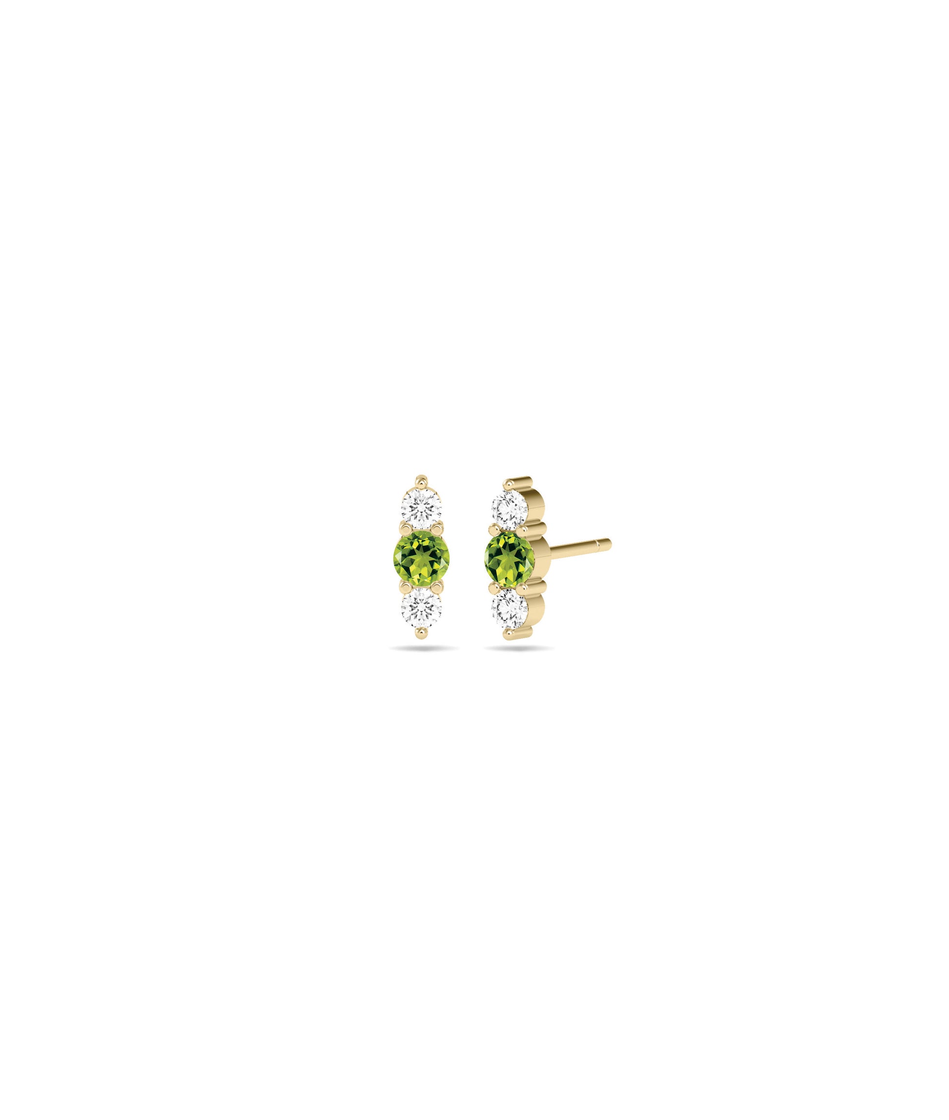 Birthstone and Diamond Stud Earring | Diamond Earrings 